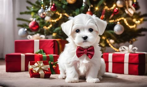 Christmas Dog Maltese Puppy Free Stock Photo Public Domain Pictures
