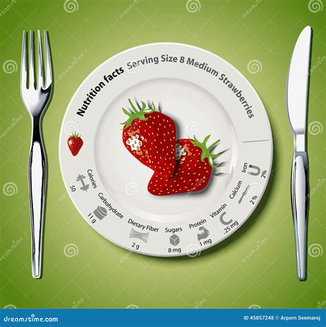 Vector of Nutrition Facts Strawberries Stock Vector - Illustration of