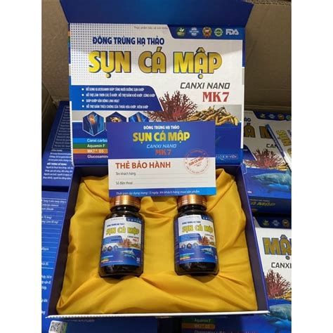 Mua Viên uống Đông trùng hạ thảo Sụn cá mập Canxi nano MK7 - Hộp 2 lọ ...