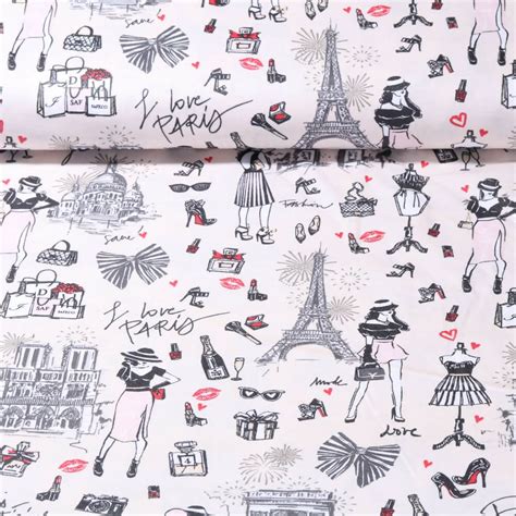 Beschichtete Baumwolle Ich Mag Paris Nude Snaply