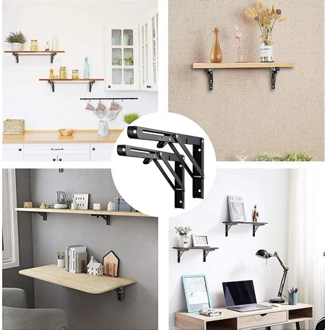 Folding Bracket 300mm Folding Wall Shelf 2 Pieces Metal Folding