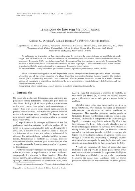 PDF Transic Oes De Fase Sem Termodin AmicaTransic Oes De Fase Sem