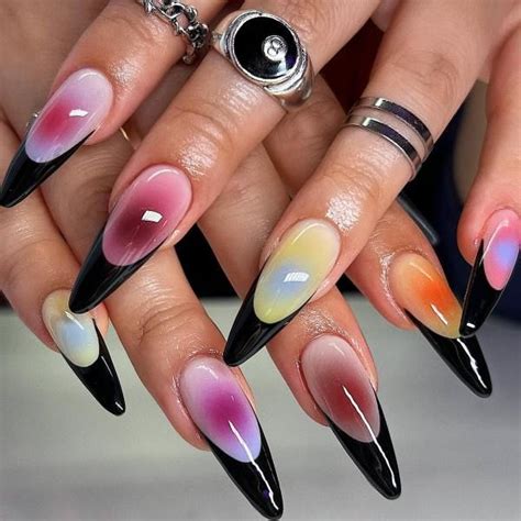 Black French Tip Aura Nails Pictures Photos And Images For Facebook