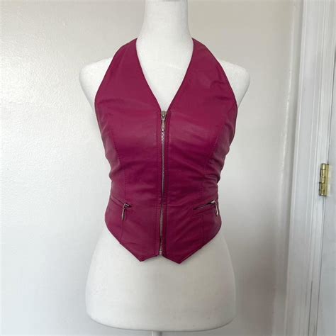 Hot Pink Leather Corset Top Coolest Ever And In Depop