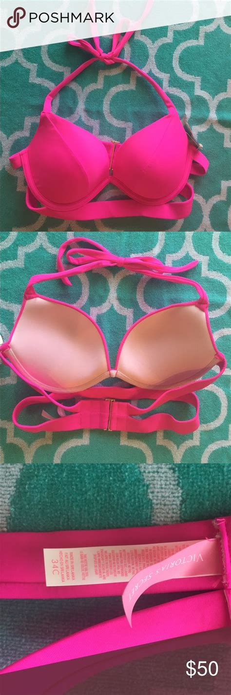 Nwt Victorias Secret Halter Push Up Bikini Top Push Up Bikini Tops