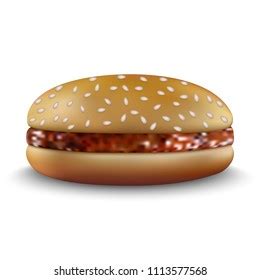 Realistic Hamburger Classic Burger On White Stock Vector Royalty Free