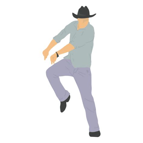 Dise O Png Y Svg De El Hombre Con Un Sombrero De Vaquero Negro Est