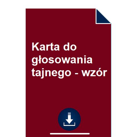 Karta do głosowania tajnego wzór POBIERZ