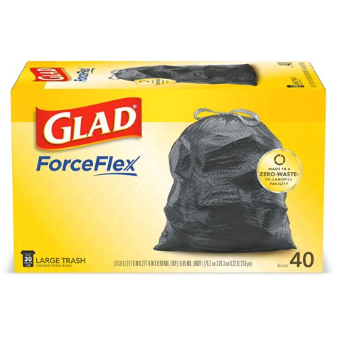 Glad Forceflex Large Trash Bags 30 Gallon 40 Bags