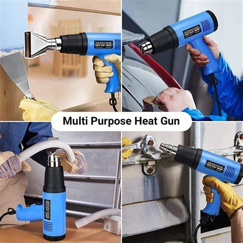 SEEKONE Heat Gun W Heavy Duty Hot Air Gun Kit With Dual Temperature Settings And