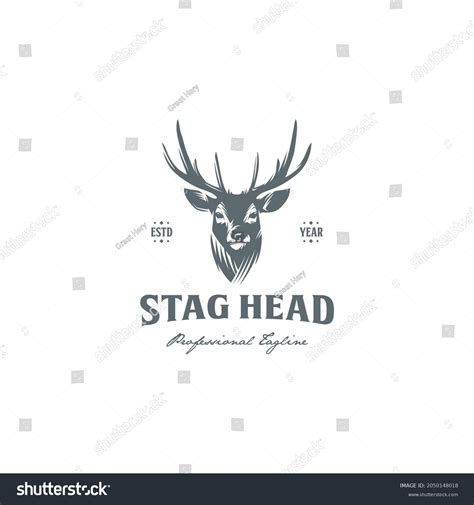 Vintage Retro Deer Stag Antler Logo Stock Vector Royalty Free 2050148018