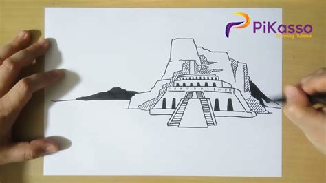 How To Draw Egypt Mortuary Temple Of Queen Hatshepsut YouTube