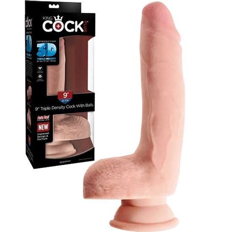 King Cock Plus 9 Inch Triple Density Dildo With Balls Gorgeous