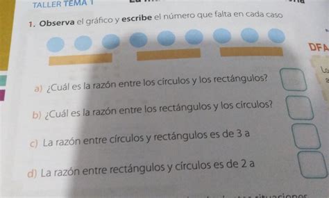 1 Observa El Granco Y Escribe El Numero Que Falta En Cada Caso A