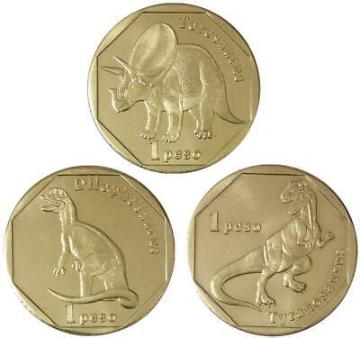 Coins Coins & Paper Money Saint-Martin Sint Maarten 2018 1 peso 3 coins set Dinosaurs