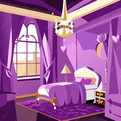 Premium Vector Princess Bedroom Interior Cartoon Design