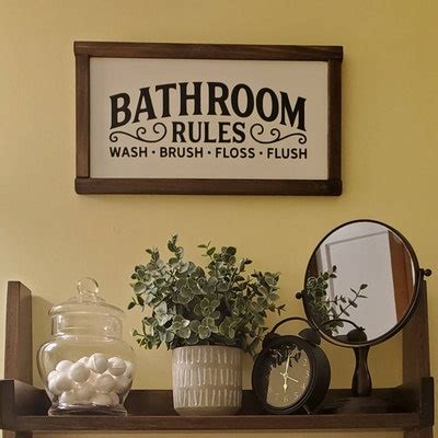Rustic Bathroom Rules Sign / Bathroom Decor / Wood Bathroom Sign ...
