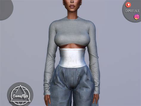 The Sims Resource Tokyo Urban Collection Top With A Waistband