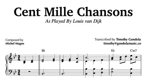 Louis Van Dijk Plays Cent Milles Chansons Piano Transcription YouTube