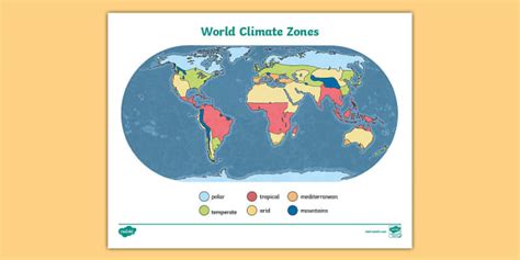 World Climate Zones Map (teacher made) - Twinkl