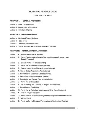 Fillable Online Calambamisocc Gov TABLE OF CONTENTS CHAPTER I GENERAL