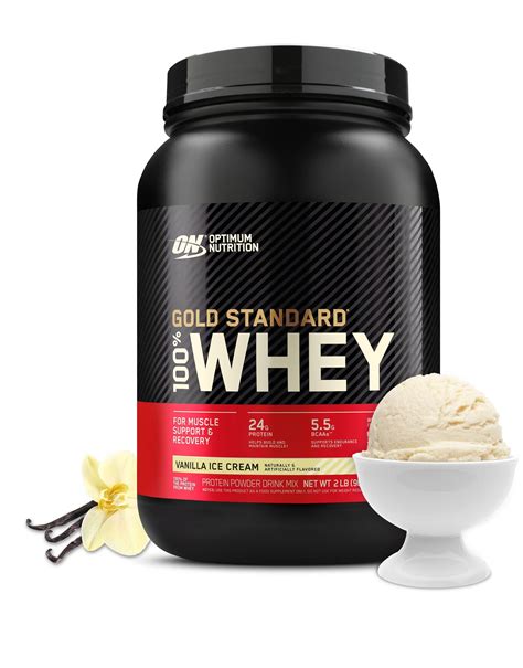 Optimum Nutrition Gold Standard 100 Whey Protein Powder Vanilla Ice