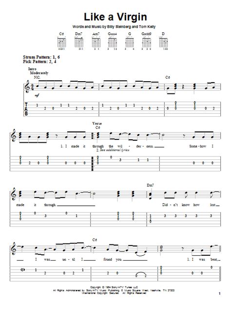 Like A Virgin By Madonna Easy Guitar Tab Guitar Instructor