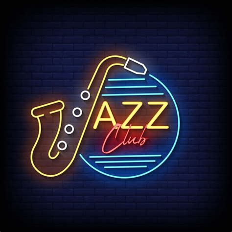 Jazz Club Neon Signs Style Text Vektor Premium Vektor