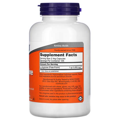 Now Foods L Arginine Mg Veg Capsules Iherb