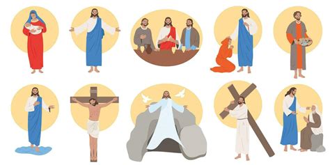 Jesus Christ Set 27177736 Vector Art At Vecteezy