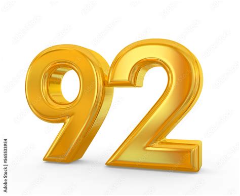 Number 92 Golden Stock Illustration | Adobe Stock