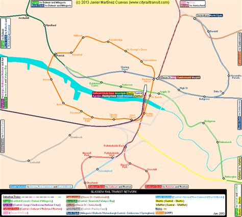 Glasgow Real Distance Metro Map