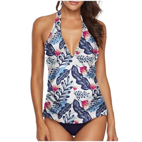 Maillot De Bain Bikini Imprimé Fleurs Deux Pièces Femme Peau