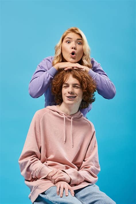 Amazed Blonde Teenage Girl With Open Stock Image Image Of Friends Girl 289742083