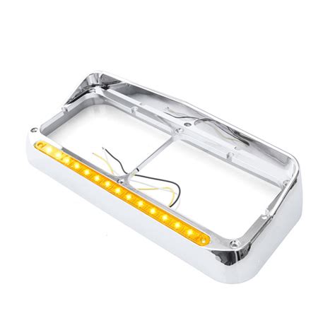 chrome plastic dual rectangular headlight bezel  visor buy