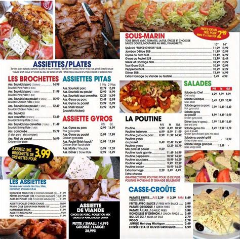 Menu Châteauguay Qcs Super Gyros Sirved