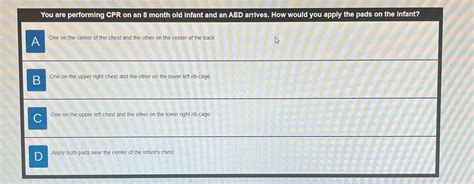 Solved You Are Performing Cpr On An Month Old Infant And Chegg