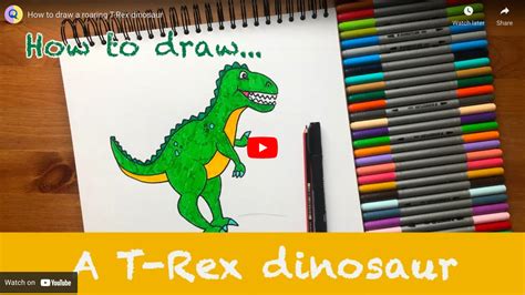 How To Draw A T Rex Dinosaur Step By Step