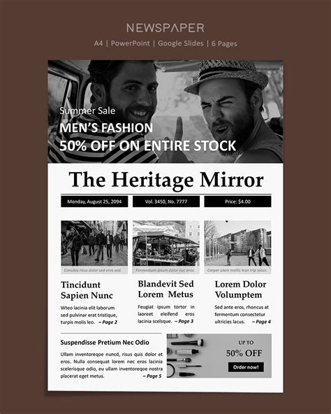 Newspaper Article Layout Template - Word | Google Docs - Highfile