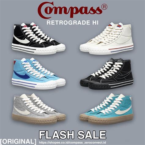 Jual Original Compass Retrograde Hi Decon Black White Cream Baby