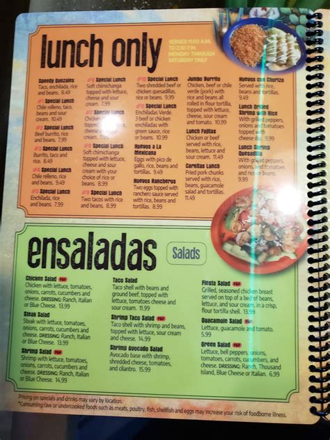 Menu At Fiesta Tapatia Restaurant Martinsburg