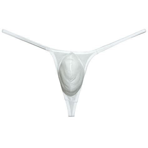 Botmois Men Briefs Shiny Enhance Bikini Bulge Pouch Ruched Skimpy Underwear White M Walmart