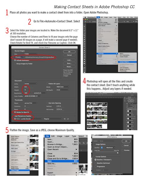 how to make a contact sheet