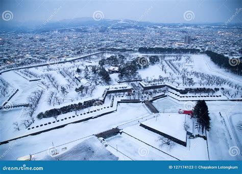 fort goryokaku tower hakodate japan stock image image