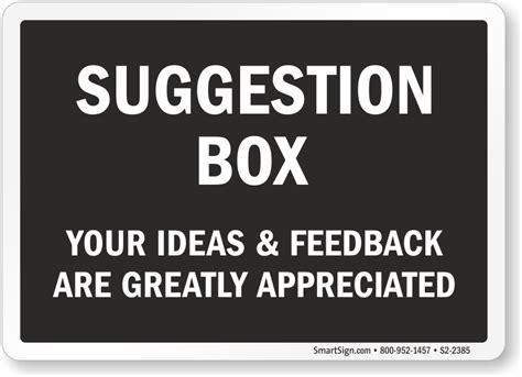 Suggestion Box Signs | Suggestion Box Kits