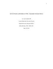 Lit Review Sex Education And Stis Docx Safe Sex Practices And Incidence Of Stds A