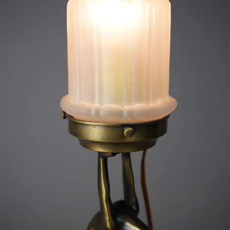 Antique Art Deco Frankart School Figural Nude Table Lamp 20th Century