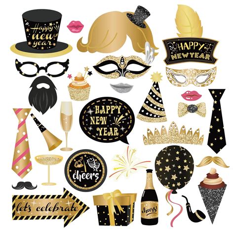 25 Stuks Gelukkig Nieuwjaar Diy Photobooth Props V Vicedeal