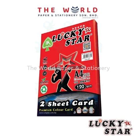 LUCKY STAR 2 Sheet Card A4 100'S 120Gsm Dark Colour PAPER 2 SHEET CARD ...