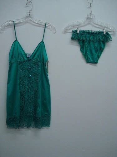 USA Made Nancy King Lingerie Baby Doll W Bikini Sleepwear Small Emerald Q EBay